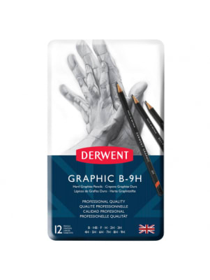 Set De 12 Lápices Grafito Surtido Duros Derwent1