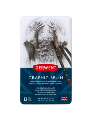 Lapices de Grafito De Media 6B - 4H DERWENT1
