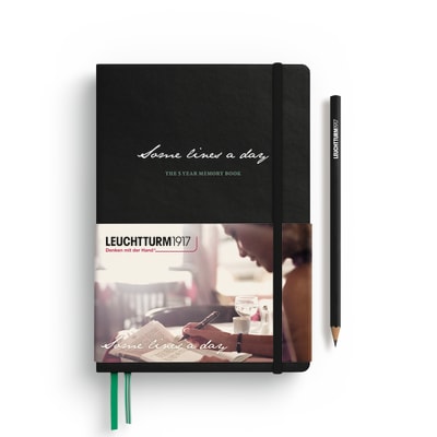 Libreta Med Leuchtturm1917 A5 Papel Some Lineas A Day, Black1