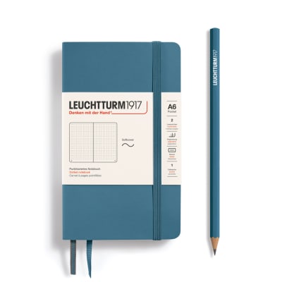 Libreta Pocket Leuchtturm1917 T.Blanda A6 Puntos, Stone Blue1