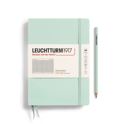 Libreta leuchtturm1917 T. Dura Mediana A5 Cuadros Mint Green1