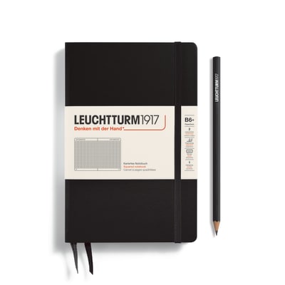 Libreta Tapa Dura B6+ 219P Cuadros, Black1