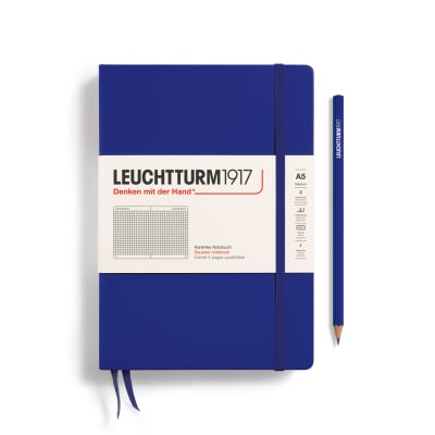 Libreta leuchtturm1917 Tapa Dura Mediana A5 Cuadros, Ink1