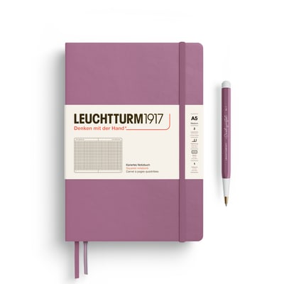 Libreta leuchtturm1917 T.Dura Mediana A5 Cuadros Dusty Rose1