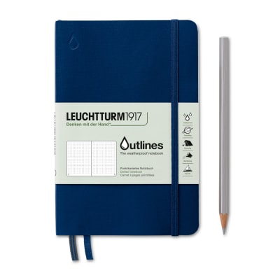 Libreta Outlines B6+ 150G Papel Náutico Resistente Al Agua Puntos, Navy Blue1