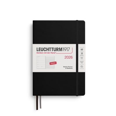 Agenda Leuchtturm1917 2026 Semanal &Libreta Mediana A5 Black1