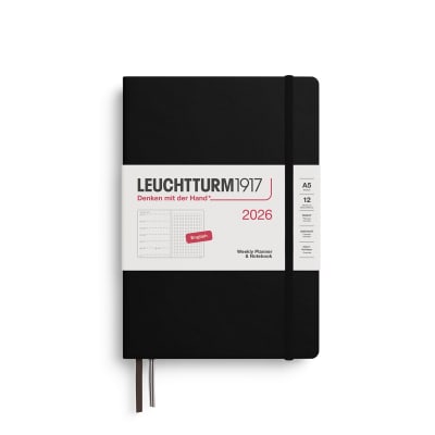 Agenda 2026 leuchtturm1917 Semanal &Libreta Mediana A5 Black1