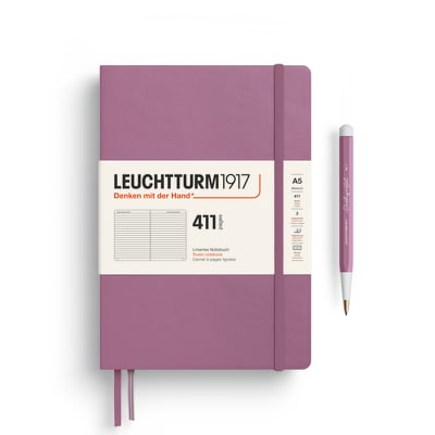 Libreta Mediana A5 Tapa Dura 411 Páginas Líneas, Dusty Rose1