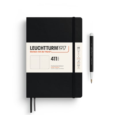 Libreta Mediana leuchtturm1917 A5 Tapa Dura 411 Puntos Black1