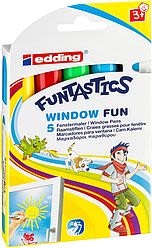 Set 5 Marcador Ventanas infantil de fibra Edding E-16 FUNTASTICS MAGIC FUN Surtido1