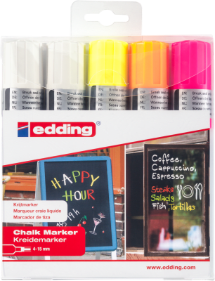 e-4090/5 Marcador Tiza líquida profesional colores fluor