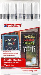 Set 5 Marcadores de tiza edding 4095  Blancos