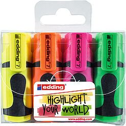 Set 4 Minidestacador fluorescente Edding E-7 Surtido1