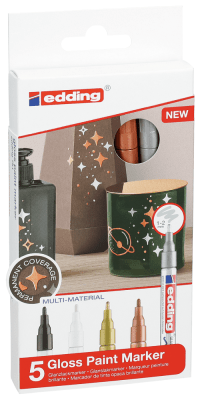 Set 5 marcadores  Óleo Permanente Edding E-751  Metalico1