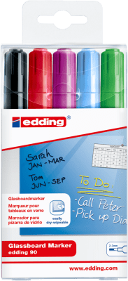 Set Marcadores De Vidrio edding E-90 Variados