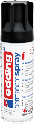 Spray permanente de pintura acrílica de alta gama Edding E-5200 Negro Mate1