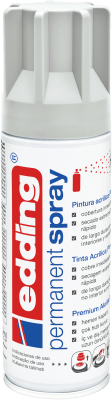 Spray permanente de pintura acrílica de alta gama Edding E-5200 Gris claro Mate