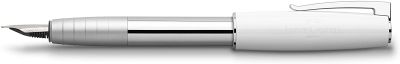Pluma Faber Castell con tapa blanca y cuerpo brillante1