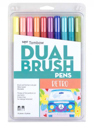 Set de Marcadores Tombow Dual Brush - 10 rotuladores - Retro1