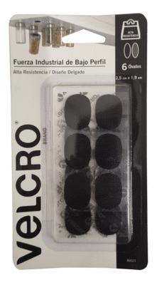 Sujetador Con Adhesivo 6 Ovalos 2.5 Cms X 1.9 Cms Negro