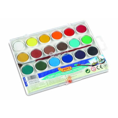 Acuarelas de 18 Pastillas + Pincel Marca Jovi Color Variado1