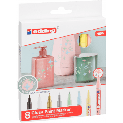 Set 8 marcadores Óleo Permanente Edding E-751 Metalico