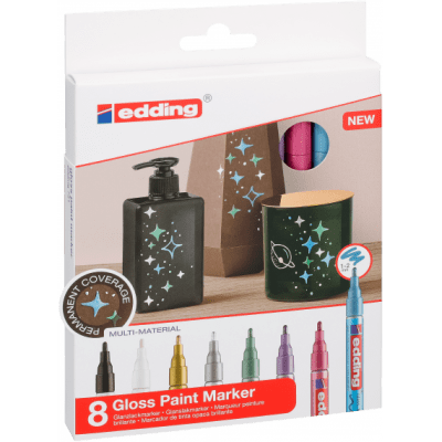 Set 8 marcadores Óleo Permanente Edding E-751 Metalico
