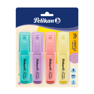 DESTACADOR FLASH PASTEL x 4 UNID1