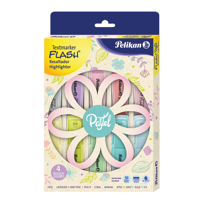 DESTACADOR FLASH PASTEL x 10 UNID1