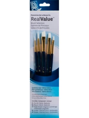 SET PRINC 5 PINCELES SINTÉTICO TAKLON BLANCO AZUL SH1