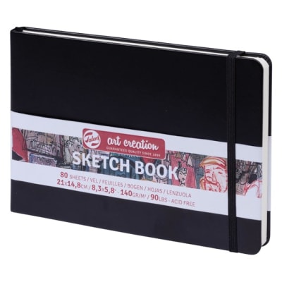 Croquera Sketchbook, 140Gr,  Marca Art Creation, Color Negro1
