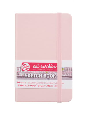 Libreta Sketchbook Rosa Pastel 9x14cm Art Creation1