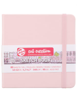 Libreta Sketchbook Rosa Pastel 12x12cm Art Creation1