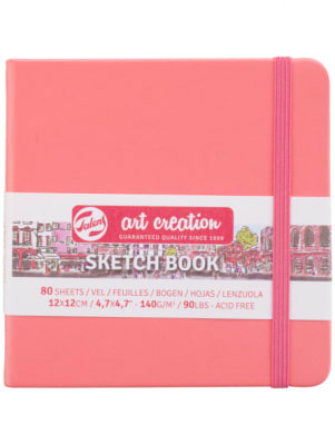 Libreta Sketchbook Rojo Coral 12x12cm Art Creation1