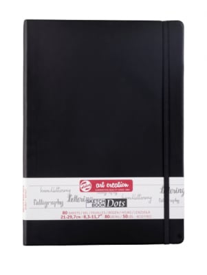 ART CREATION LIBRETA NEGRA PUNTOS 21X29.7 CM 80GR 80 H1