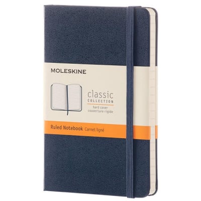 Classic notebook - T. Dura - Pocket - Azul Zafiro - De rayas1