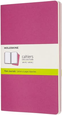 Libretas Cahier. Set de 3 / Grande / Rosa cinética / Lisa1
