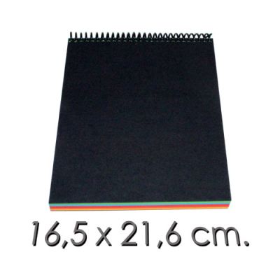 Croquera Hojas De Colores Anillada (Papel 80 Gr.) 21.6 X 16.5 Cm Tapa dura X 100 Hojas(ARQ)1
