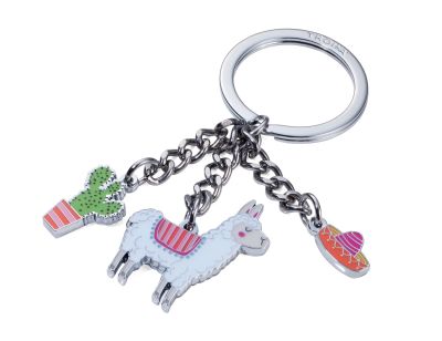 Llavero Troika con 3 dijes( alpaca, cactus y sombrero)5