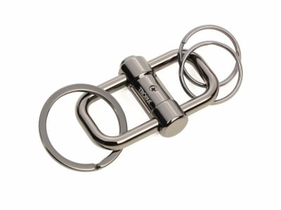 Llavero Troika 3 anillos para llaves en 2 tamaños.Metal gris