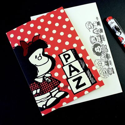 Tarjeta De Saludo Mafalda 2 En 1 Sobre + Esquela /12X17 Cm1