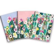 Libreta Mediana Tapa Blanda Cactus Coloridos Unidad1