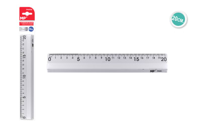 Regla De Aluminio 20cm Marca Madrid Papel Color Plata (MP)1