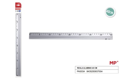 Regla De Aluminio 40cm Color Plata1