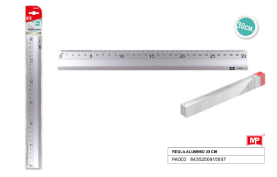 Regla De Aluminio 30cm Color Plata1