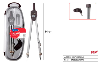 Compas 14cm 3 Piezas Color Variado1