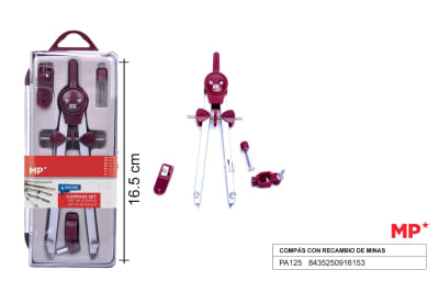 Compas Con Bigotera 4 Piezas Incluye Recambio De Minado1