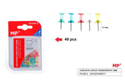 Pack De Chinches Diseño Corcho Translucido 11mm X 40Uds1