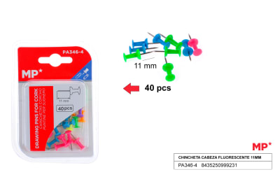 Pack De Chinches Cabeza Fluorescente 11mm X 40Uds.do1