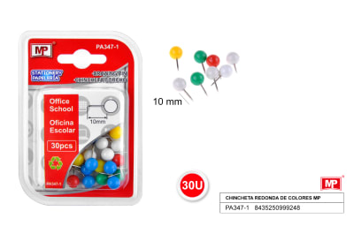 Pack De Chinches Cabeza Redonda 10mm X 30Uds Color Variado1